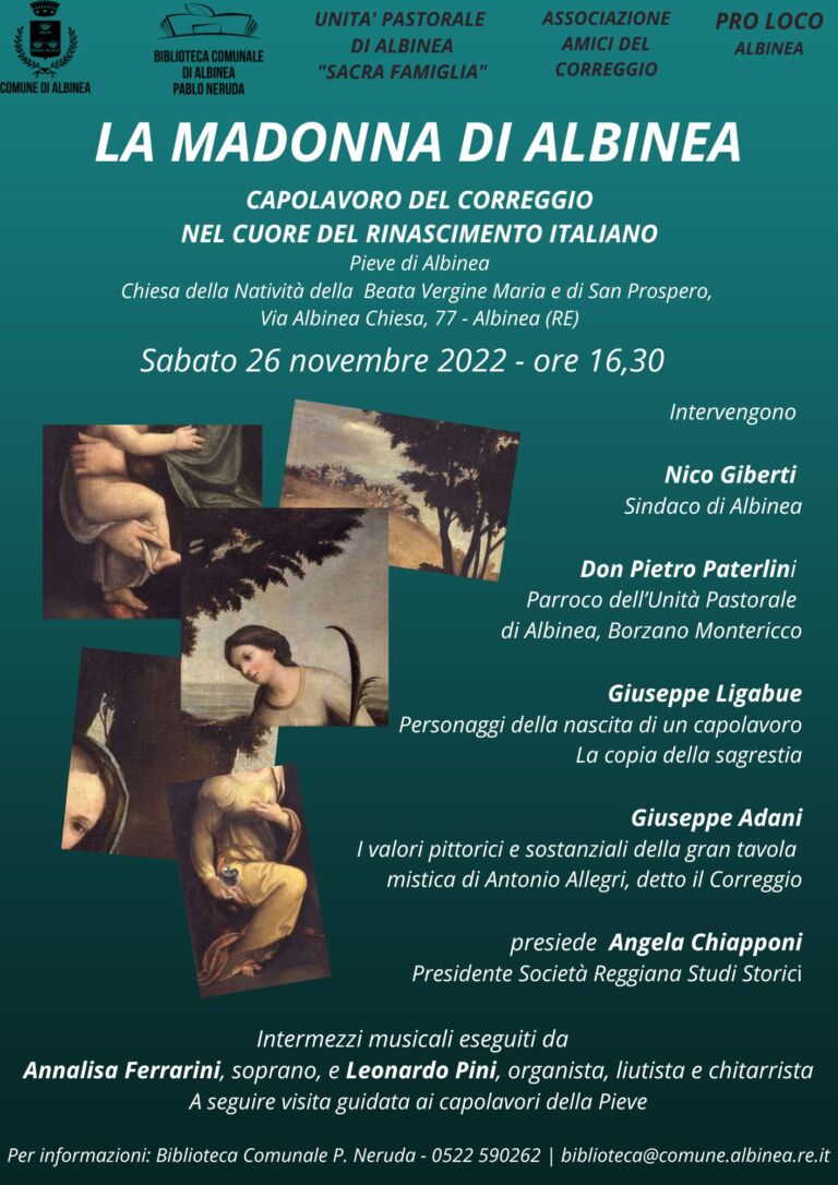 Sabato 26 novembre la conferenza sulla Madonna di Albinea capolavoro