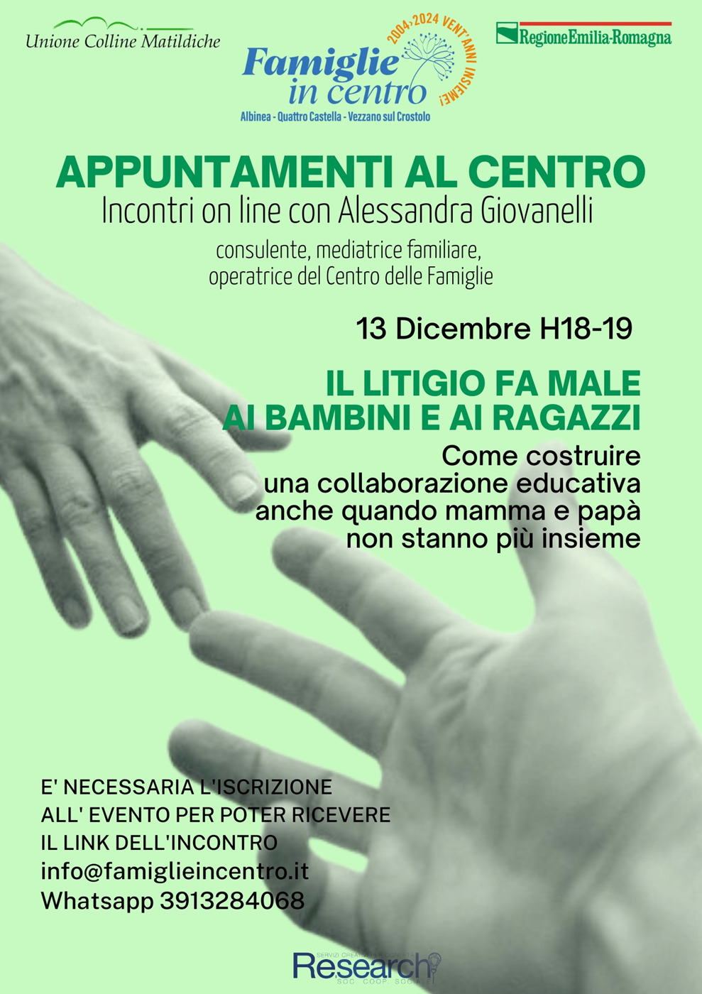 Litigare fa male ai ragazzi: il 13 dicembre un incontro on-line per  genitori organizzato dal Centro Famiglie – Comune di Albinea