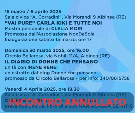 Leggi: «Primavera di Donne, annullato l’incontro del…»