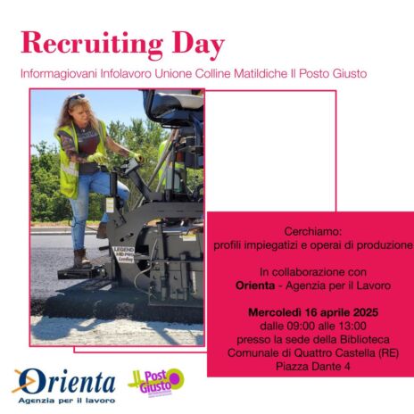 Leggi: «Mercoledì 16 aprile il  “Recruiting day”…»