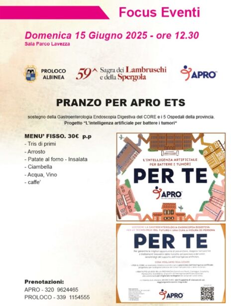 Leggi: «Domenica 15 giugno il pranzo benefico…»