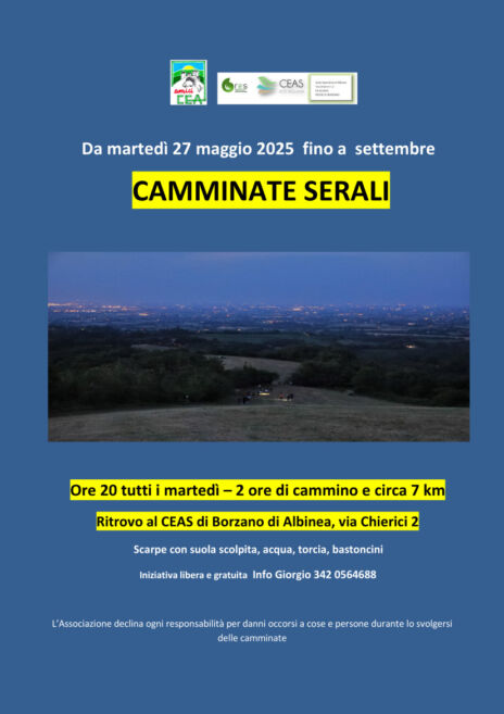 Leggi: «Ogni martedì le camminate serali con…»