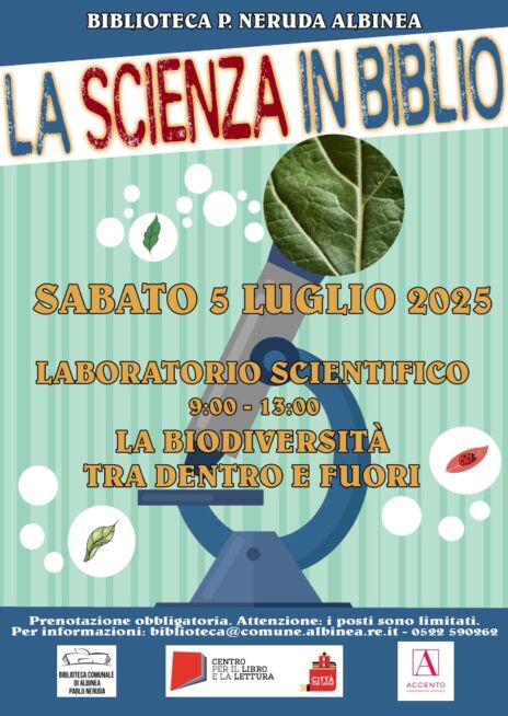 Leggi: «Sabato 5 luglio il laboratorio scientifico…»