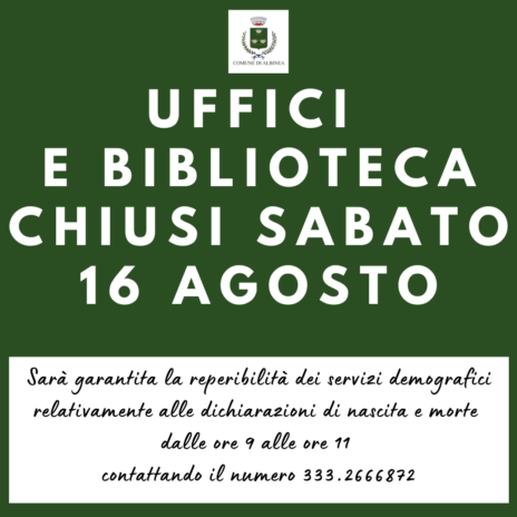 Leggi: «Gli uffici comunali e la biblioteca…»
