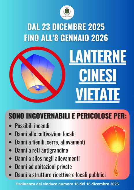 Leggi: &laquo;Dal 23 dicembre 2025 all’8 gennaio&hellip;&raquo;