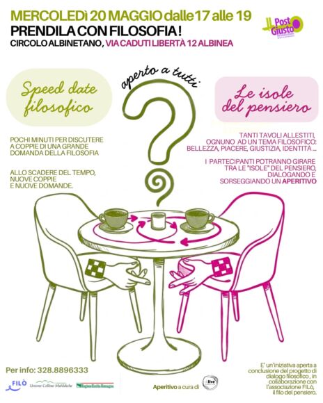 Leggi: «Mercoledì 20 maggio “Prendila con filosofia”…»