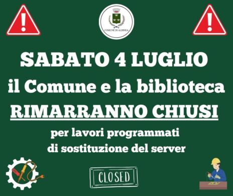 Leggi: &laquo;Sabato 4 luglio il Comune e&hellip;&raquo;
