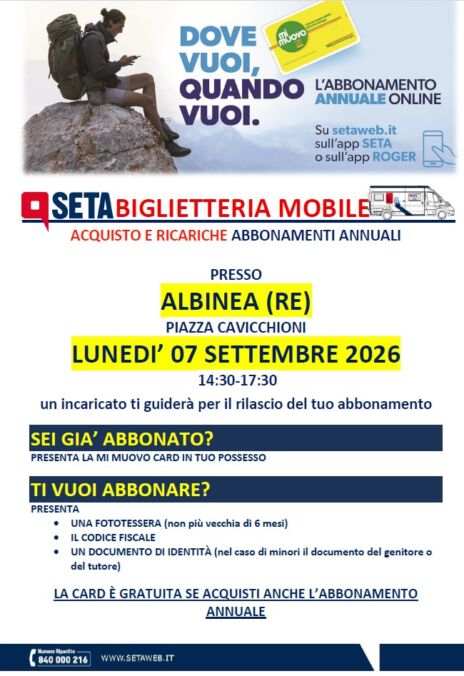 Leggi: &laquo;Lunedì 7 settembre la biglietteria di&hellip;&raquo;