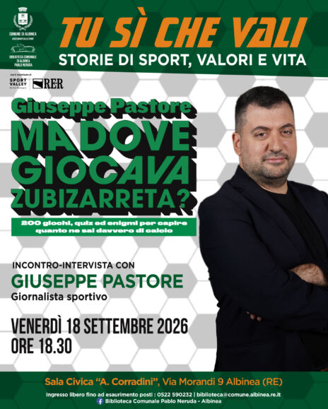 Leggi: &laquo;venerdì 18 settembre il giornalista sportivo&hellip;&raquo;