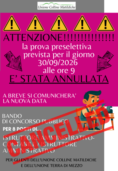 Leggi: &laquo;Attenzione! La prova preselettiva prevista per&hellip;&raquo;