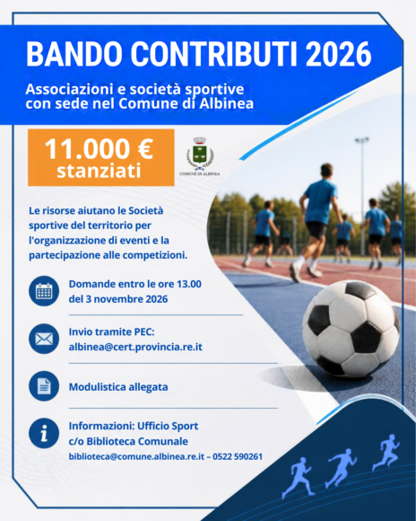 Leggi: &laquo;Contributi 2026 in aiuto delle società&hellip;&raquo;
