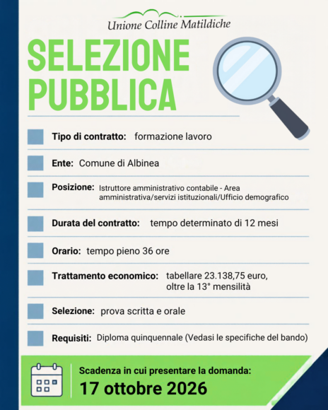 Leggi: &laquo;Selezione pubblica per l’assunzione nel profilo&hellip;&raquo;