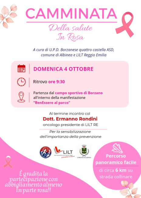 Leggi: «Domenica 4 ottobre la Camminata Rosa…»