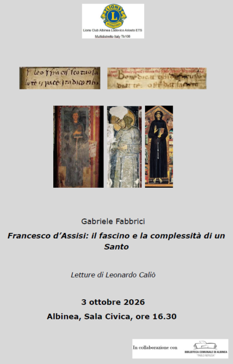 Leggi: &laquo;Sabato 3 ottobre “Francesco d’Assisi: il&hellip;&raquo;