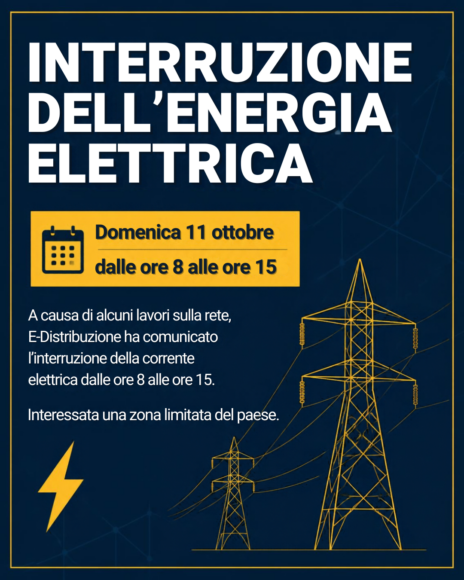 Leggi: «Domenica 11 ottobre lavori di E-distribuzione…»