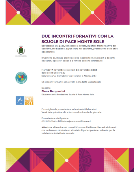 Leggi: «Due incontri formativi con le scuole…»